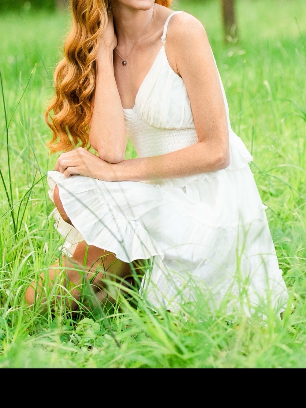 White Mini Sundress with Smocked Waist